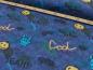 Preview: French Terry Druck Jeansoptik mit Graffiti mit Azur